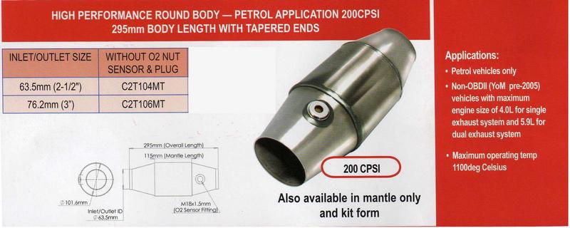 76.2mm (3in.) HIGH PERFORMANCE ROUND 295mm BODY PETROL APPLI...