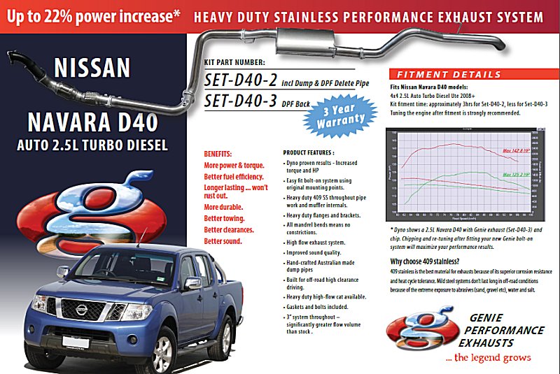 NISSAN NAVARA D40 2.5L Turbo Diesel Auto 4X4 Ute 2008+ (Incl...