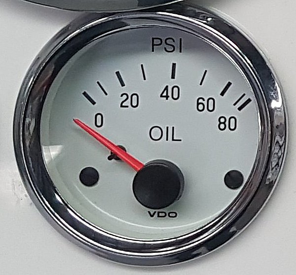Oil P.S.I Chrome Bezel 1-100psi 12V